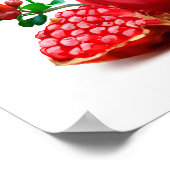 Pomegranaat en splaatstgenoemd. Waterverf illustra Poster (Hoek)