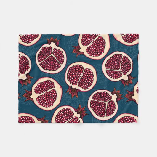 Pomegranaat Fleece Deken (Voorkant (Horizontaal))