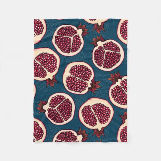 Pomegranaat Fleece Deken (Voorkant)