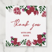 Pomegranaat Fruite Birthday Gift Bedankjes Labels (Voorkant)