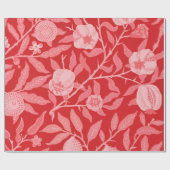 Pomegranaat in kerstrood cadeaupapier (Vlak)