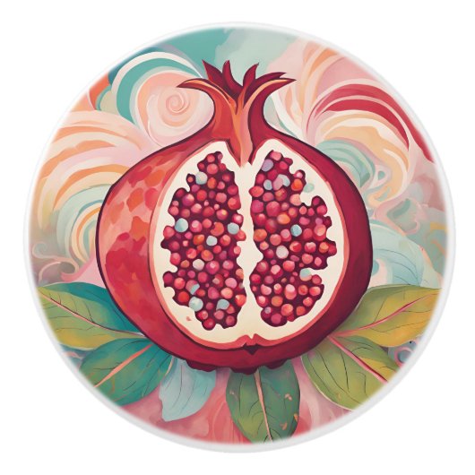 Pomegranaat Keramische Knop (Voorkant)