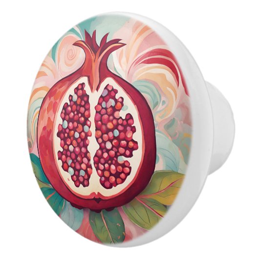 Pomegranaat Keramische Knop (Rechts)
