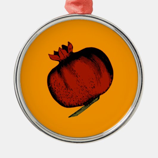 Pomegranaat Metalen Ornament (Voorkant)