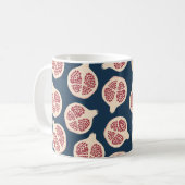 Pomegranaat naadloos patroon, achtergrond met pome koffiemok (Voorkant links)