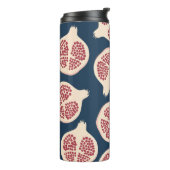 Pomegranaat naadloos patroon, achtergrond met pome thermosbeker (Gedraaid links)