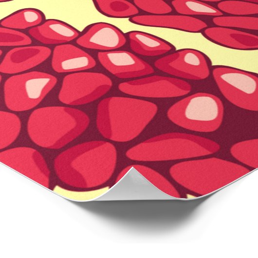 Pomegranaat naadloos patroon. poster (Hoek)