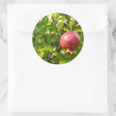 Pomegranaat op bijkantoor ronde sticker (Tas)