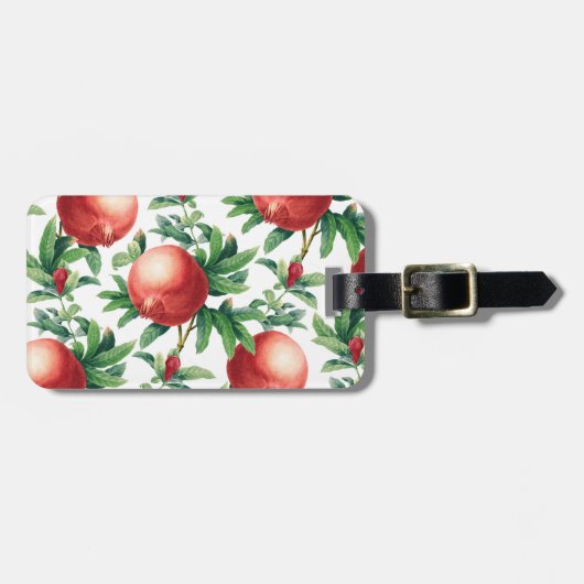 Pomegranaat patroon bagagelabel (Voorkant horizontaal)