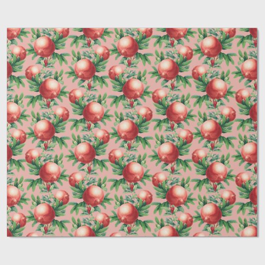 Pomegranaat Patroon Cadeaupapier (Vlak)