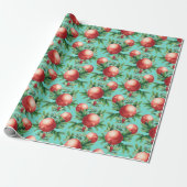 Pomegranaat Patroon Cadeaupapier (Uitgerold)