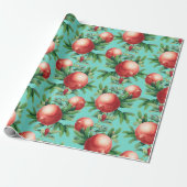 Pomegranaat Patroon Cadeaupapier (Uitgerold)