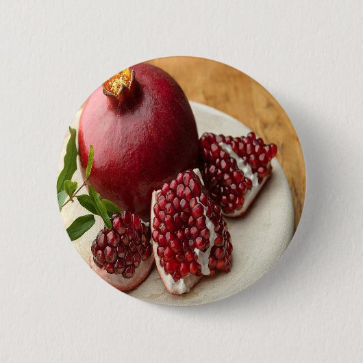Pomegranaat Ronde Button 5,7 Cm (Voorkant)