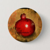 Pomegranaat Ronde Button 5,7 Cm (Voorkant)