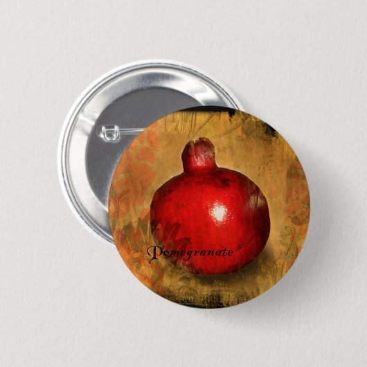 Pomegranaat Ronde Button 5,7 Cm (Voorkant /achterkant)