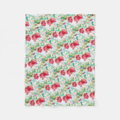 Pomegranaat rood fruitpatroon Voedsel Hebreeuws Fleece Deken (Voorkant)