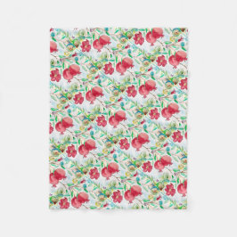 Pomegranaat rood fruitpatroon Voedsel Hebreeuws Fleece Deken