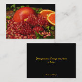 Pomegranaat, Sinaasappel en Mint ATC Visitekaartje (Voorkant / Achterkant)