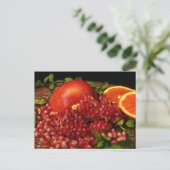 Pomegranaat, Sinaasappel en mint Briefkaart (Staand voorkant)