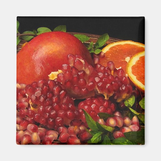 Pomegranaat, Sinaasappel en mint Magneet (Voorkant)
