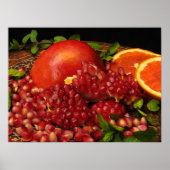Pomegranaat, Sinaasappel en mint Poster (Voorkant)