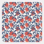 Pomegranaat Vierkante Sticker (Voorkant)