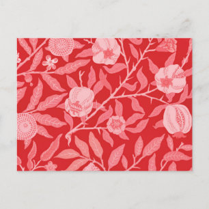 Pomegranaat vintage in kerstrood briefkaart