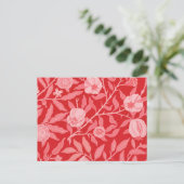 Pomegranaat vintage in kerstrood briefkaart (Staand voorkant)