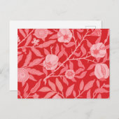 Pomegranaat vintage in kerstrood briefkaart (Voorkant / Achterkant)