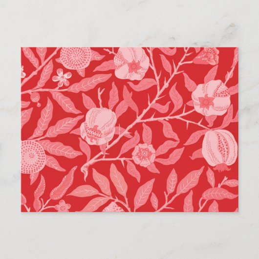 Pomegranaat vintage in kerstrood briefkaart (Voorkant)