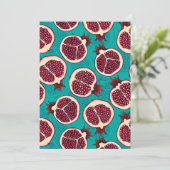 Pomegranaatplakken op turquoise (Staand voorkant)