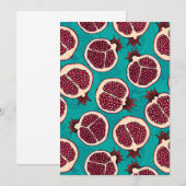 Pomegranaatplakken op turquoise (Voorkant / Achterkant)