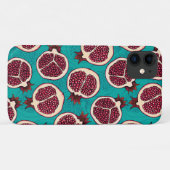 Pomegranaatplakken op turquoise Case-Mate iPhone case (Achterkant (horizontaal))