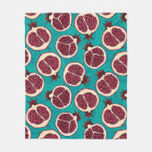 Pomegranaatplakken op turquoise fleece deken (Voorkant)