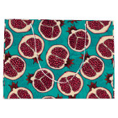 Pomegranaatplakken op turquoise groot cadeauzakje (Achterkant)