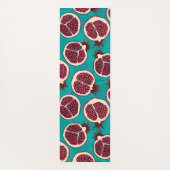 Pomegranaatplakken op turquoise yogamat (Achterkant)