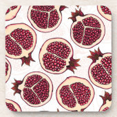 Pomegranaatplakken op wit bier onderzetter (Voorkant)