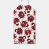 Pomegranaatplakken op wit cadeaulabel (Voorkant)