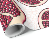 Pomegranaatplakken op wit cadeaupapier (Rol Hoek)
