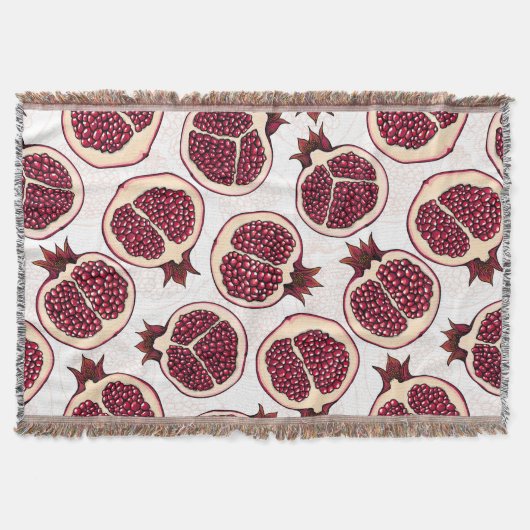 Pomegranaatplakken op wit deken (Voorkant)