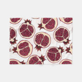 Pomegranaatplakken op wit fleece deken (Voorkant (Horizontaal))