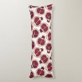 Pomegranaatplakken op wit lichaamskussen (Achterkant (Verticaal))