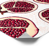 Pomegranaatplakken op wit poster (Hoek)