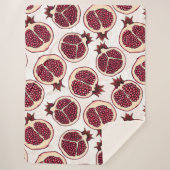Pomegranaatplakken op wit sherpa deken (Voorkant)