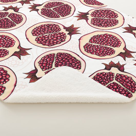Pomegranaatplakken op wit sherpa deken (3/4)