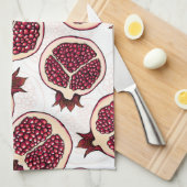 Pomegranaatplakken op wit theedoek (Quarter Fold)