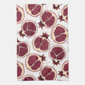 Pomegranaatplakken op wit theedoek (Verticaal)