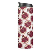 Pomegranaatplakken op wit thermosbeker (Geroteerd rechts)