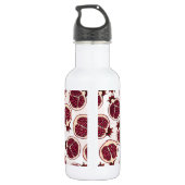 Pomegranaatplakken op wit waterfles  (Achterkant)