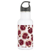 Pomegranaatplakken op wit waterfles  (Voorkant)